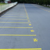 Repaired asphalt driveway