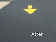 Repaired asphalt driveway