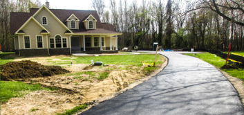 Repaired asphalt driveway