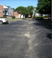 Damaged asphalt driveway